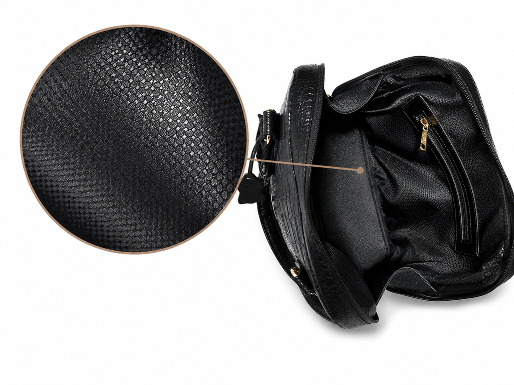 Luciana Croc Embossed Leather Backpack
