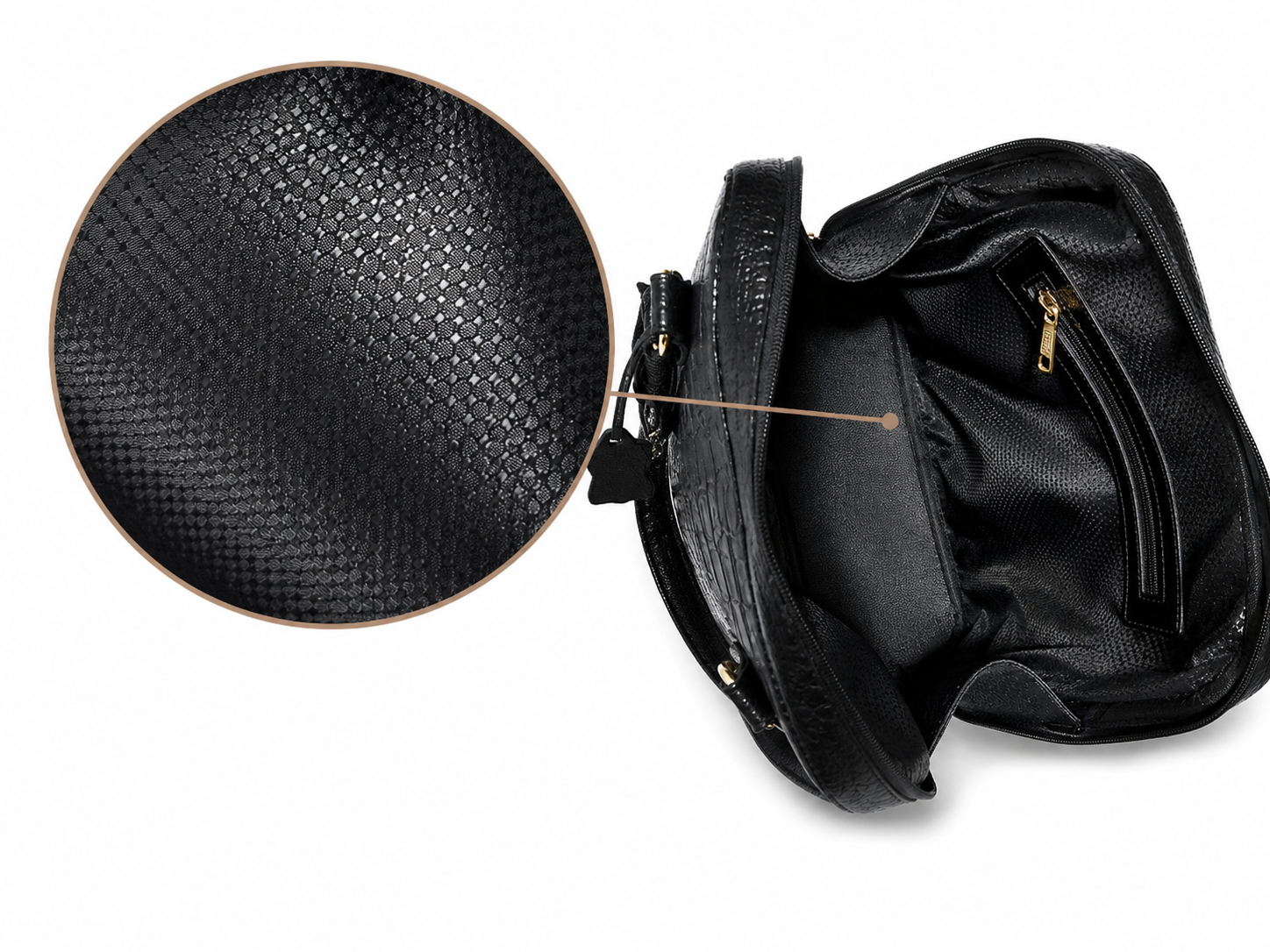 Luciana Croc Embossed Leather Backpack