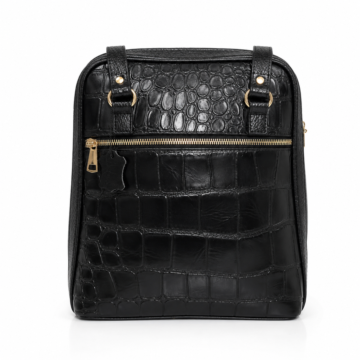 Luciana Croc Embossed Leather Backpack