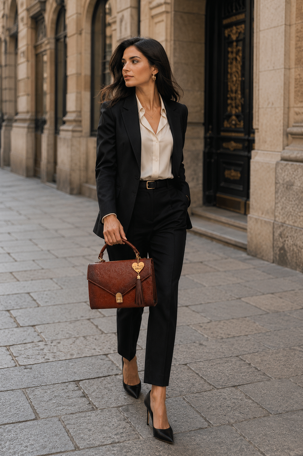 Estella Tooled Leather Handbag & Crossbody
