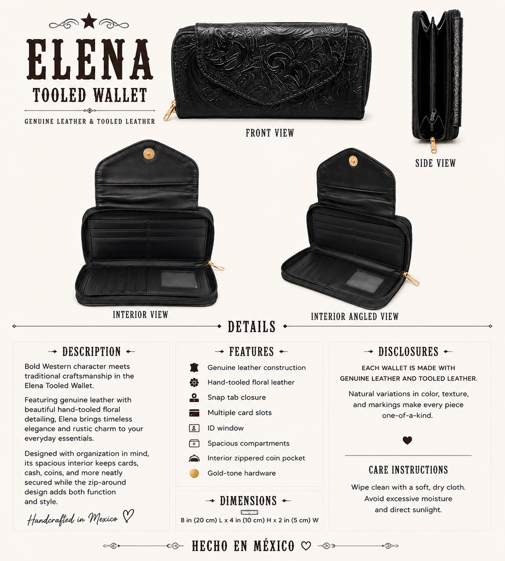 Elena Tooled Wallet