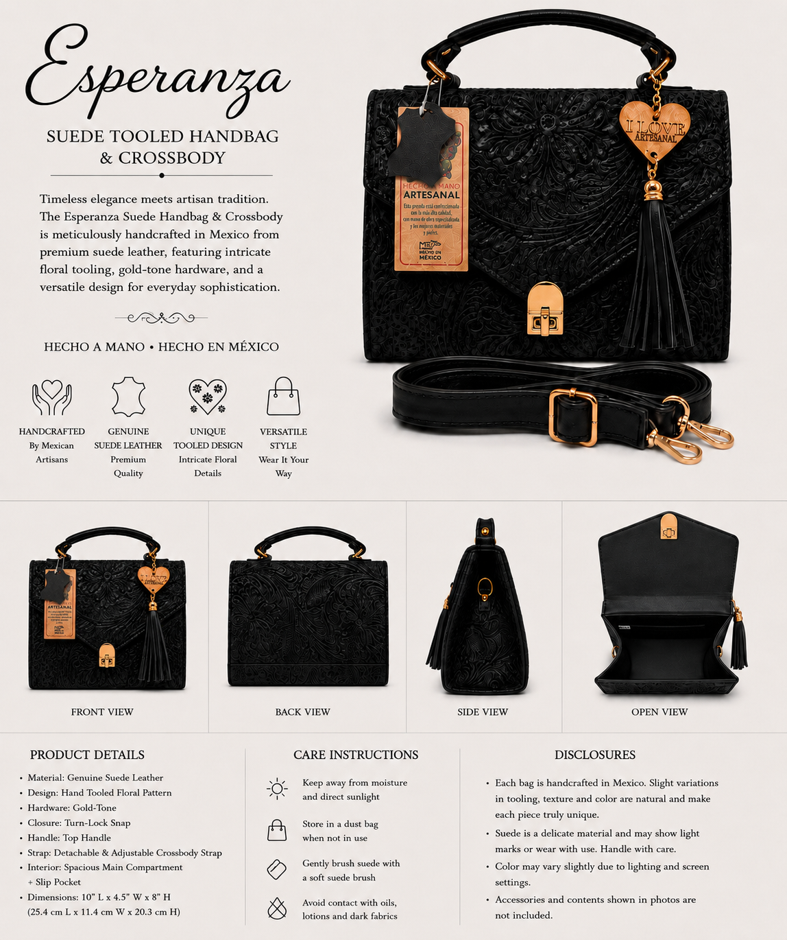 Esperanza Suede Tootled Handbag & Crossbody