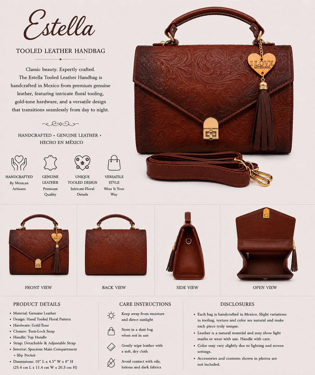Estella Tooled Leather Handbag & Crossbody
