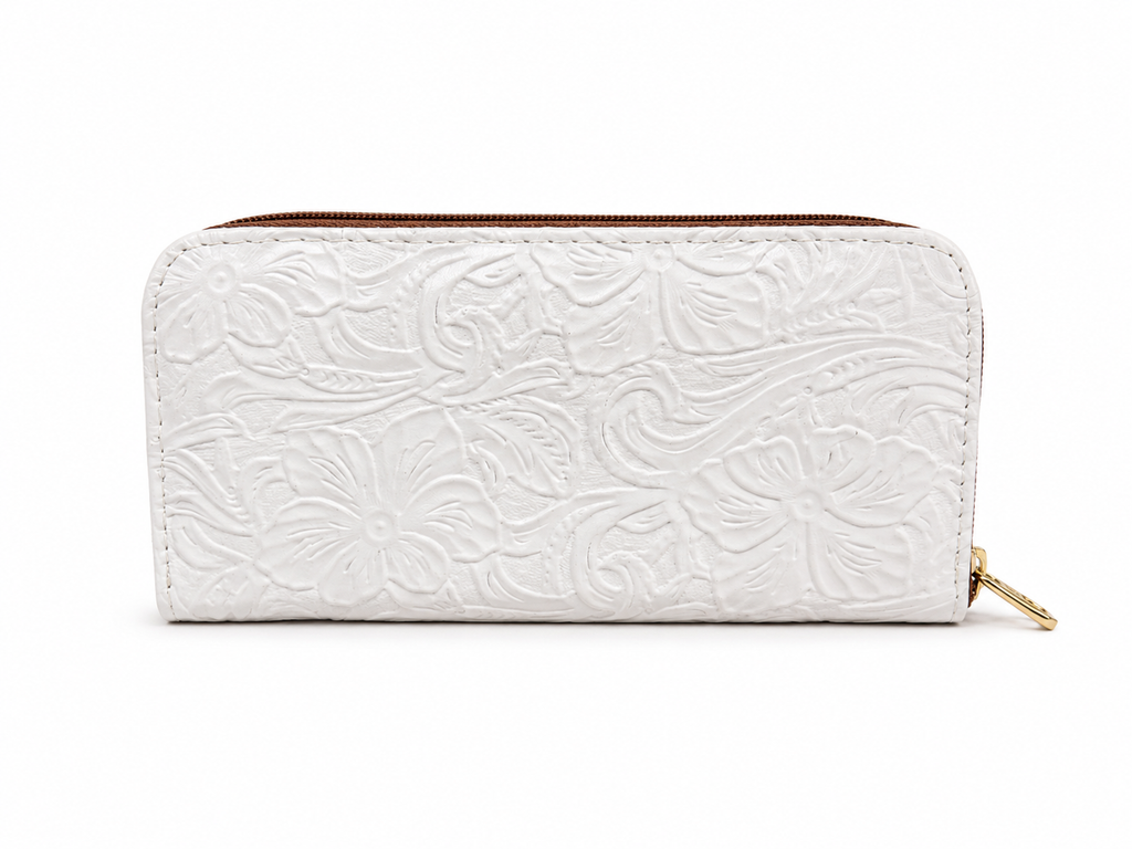 Adela Embroidered Leather Wallet