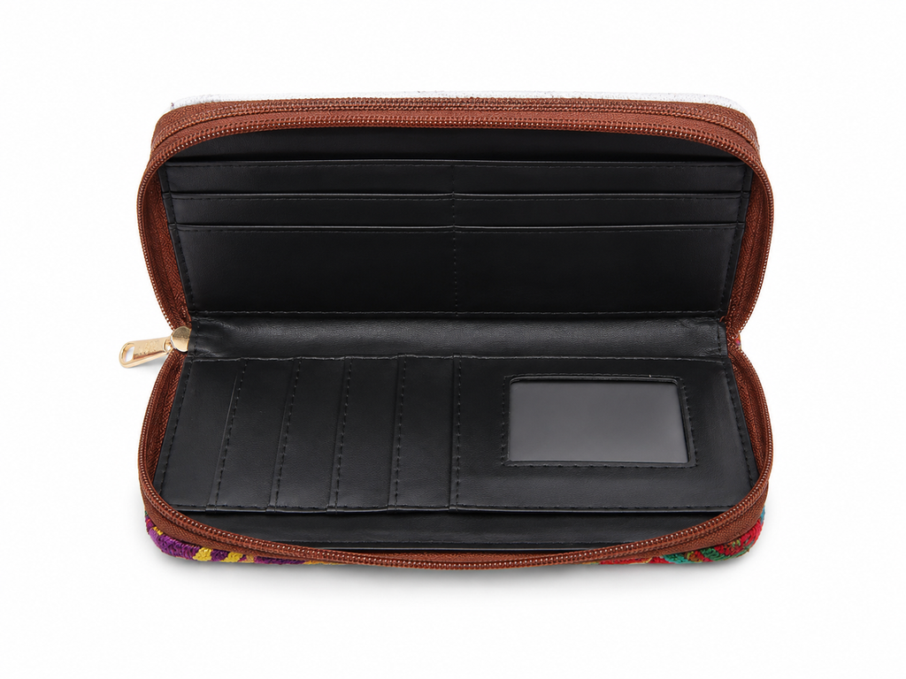 Adela Embroidered Leather Wallet