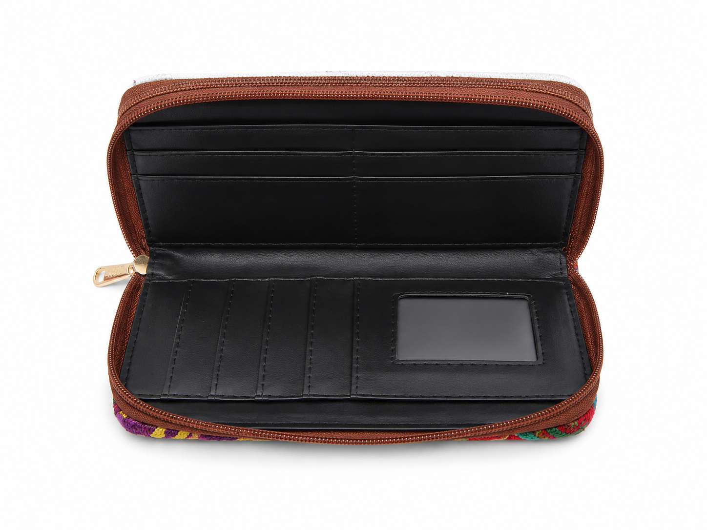 Adela Embroidered Leather Wallet