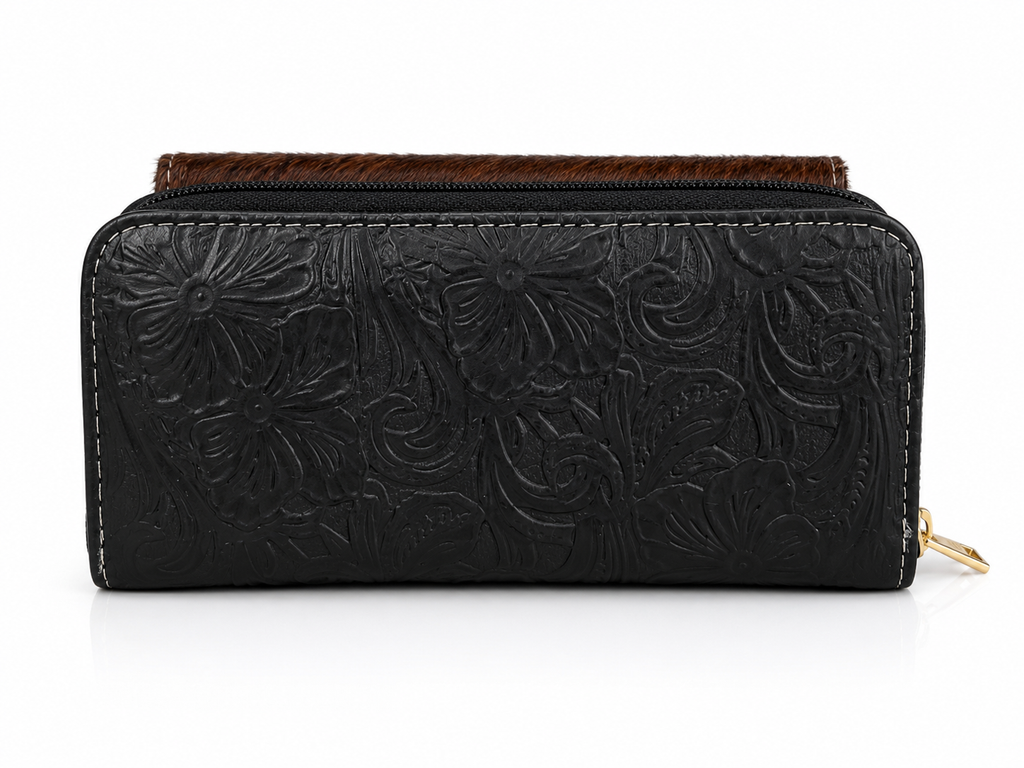 Canela Tooled Cowhide Wallet