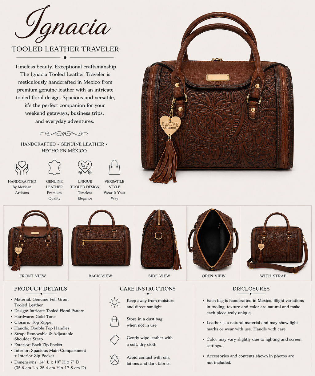 Ignacia Tooled Leather Traveler