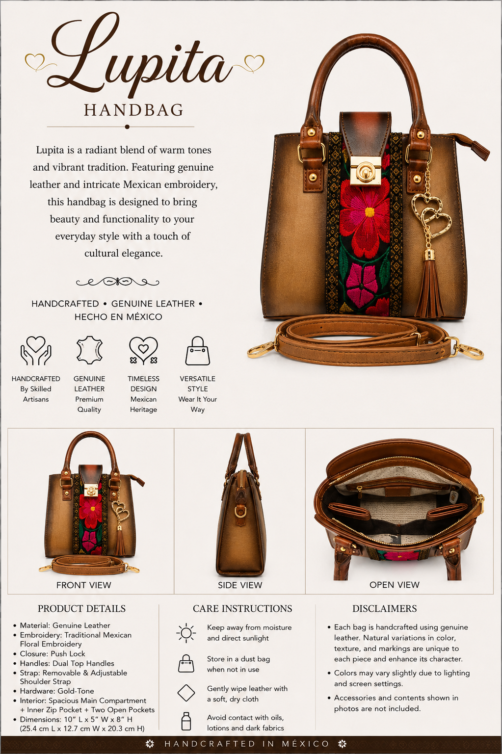 Lupita Embroidered Handbag & Crossbody